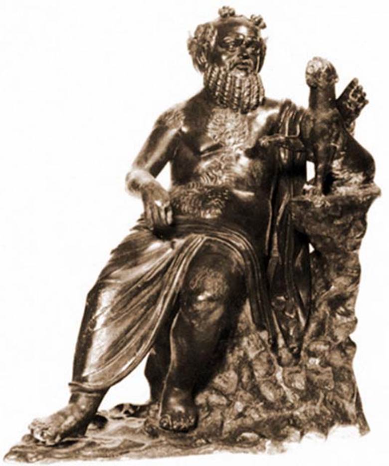 Villa dei Papiri, Herculaneum. Atrium. Bronze statue of Silenus found in 1754 round the impluvium.
Now in Naples Archaeological Museum. Inventory number 5011.